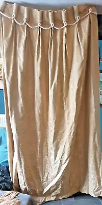 Pair Of Golden Curtains! Laura Ashley Fabric! 40  By 85 ! With Tie Backs! • £19.99