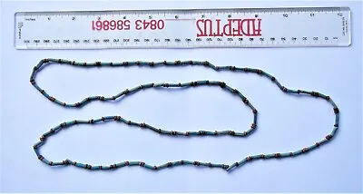 Ancient Egyptian Faience Re-strung 'mummy' Bead Necklace  900-600 Bc Very Long • £195