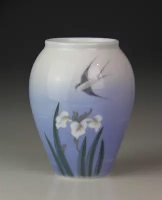 Vintage 1952 Royal Copenhagen Vase Iris And Swallow #2676/271 • $39.99