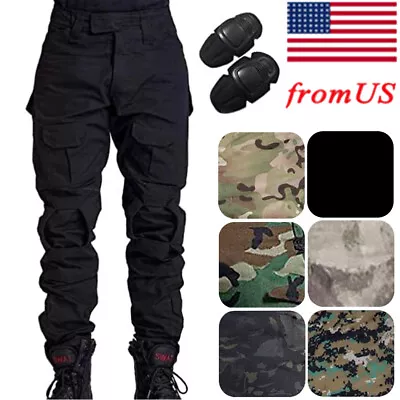 Military Tactical Combat Pants Trousers With Knee Pads For Airsoft Shooting USA • $45.99