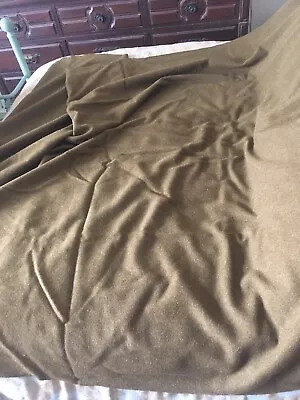 Vintage US Army Green Wool Blanket 100 X 60 In DATED  4 - 16 -1953 BAXTER CO • $58