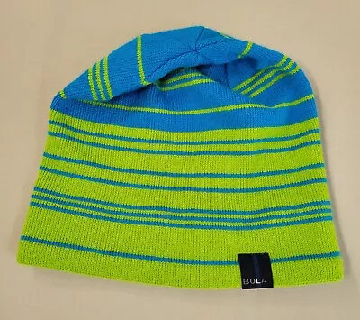 Bula Knit Ski Cap Hat Beanie Skull Cap Blue Green Acrylic Polyester Made Canada • $8.95