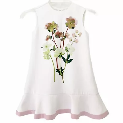 Victoria Beckham Girl’s Floral Dress Satin Ruffle Hem Easter Spring Summer XS • $10
