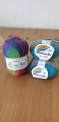 200g Mix Of Lace Weight Variagated Wool Mix Yarn • £2.49