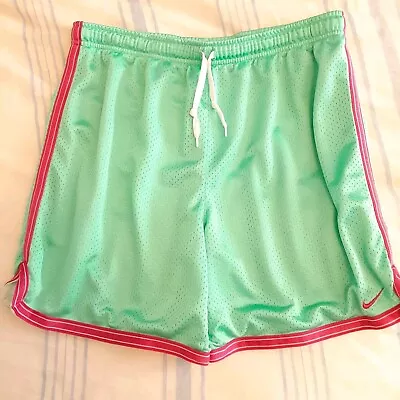 NIKE Women's Bright Green And Pink MESH Shorts Sz M 8-10 Colorful • $12.95