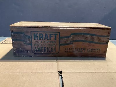 Vintage Kraft 5lb Brick Cheese Wooden Box/Crate Chicago Illinois • $5