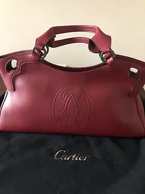 $1500 • Buy Cartier De Marcello Leather Bordeaux Shoulder Bag