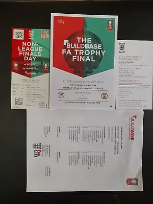 2018 Fa Trophy/vase Final Brackley V Bromley  Stockton V Thatcham  Tickets Sheet • £7.99