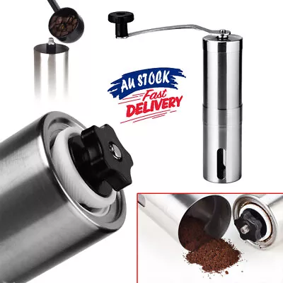 Manual Coffee Grinder Stainless Steel Burr Bean Mill Ceramic Ship Portable • $19.12