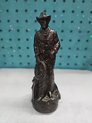 6 1/2 Inch Stetson Cowboy Figurine  Pewter Color Finished Stamped Stetson • £13.51