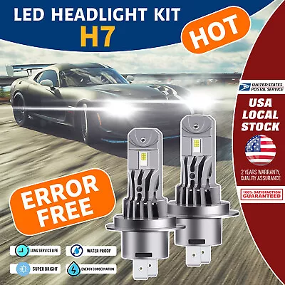2x H7 LED Headlight High/Low Beam Bulbs Plug & Play CANBUS For Toyota MR2 Spyder • $22.99