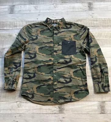 Modern Amusement Shirt Mens Medium Camouflage Button Up Long Sleeve • $18.74
