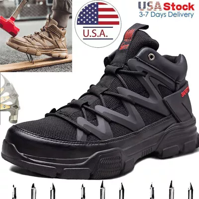 Mens Safety Shoes Work Boots Mesh Indestructible Army Composite Toe Shoes Size • $45.07