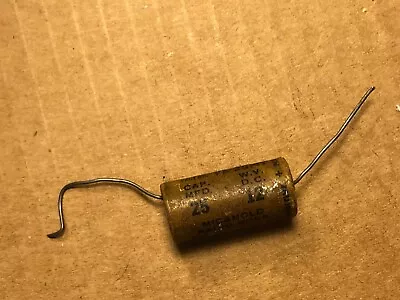 Vintage Micamold Paper Capacitor 25 Uf 12v Axial Tube Amp Cap 1950 • $5