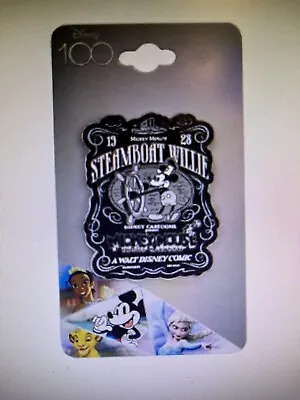 Disney 100 Mickey Mouse Steamboat Willie Poster Enamel Pin  NIP • $13