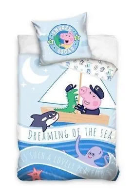£16.99 • Buy Peppa Pig George Happy Baby Toddler Bedding Set 100% COTTON Cot Cotbed Boat Sea