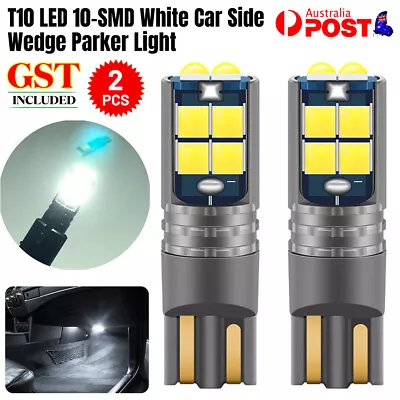 2Pcs Car Side Wedge Parker Light T10 LED 10SMD 194 W5W White Globe Bulbs Canbus • $8.25