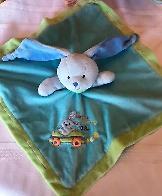 My First Snuggle Buddy Bunny Bunny's Racing Car Plush Rattle Blanket Lovie LOVEY • $10.99