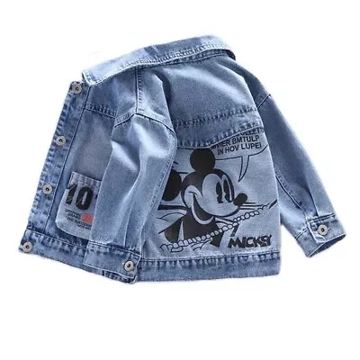 Baby Boys Girls Mickey Mouse Denim Jacket • $19.99