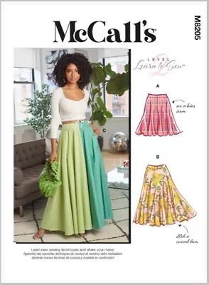 McCall's M8205 Easy Learn To Sew Maxi Full Circle Skirt Pattern Misses & Plus Sz • $9.99