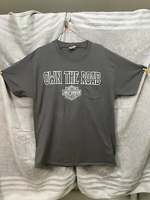Harley Davidson Orleans Voodoo Own The Road Mens LARGE Pocket T Shirt Very Good • $18.22
