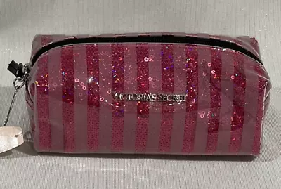 NWT VS Victoria’s Secret Fuchsia Pink Sequin Cosmetic Makeup Accessories Bag • $29.99