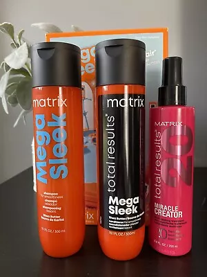 Matrix Mega Sleek Holiday Dream Hair 3 Pc Full Sz Shampoo Conditioner Treatment • $26.99