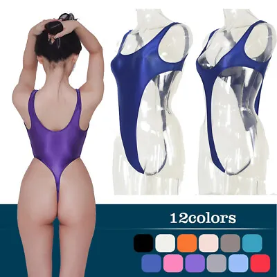 2022 Summer Women Sexy Swimwear T Back Swimsuit Spandex Shiny One Piece High Cut • $23.69