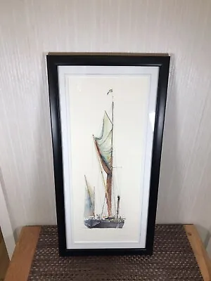 Framed Original Watercolour The Sailing Barge Mirosa By Andy Wright • £35