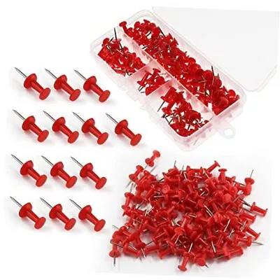 200Pcs Plastic Push Pins Colored Map Thumb Tacks Decorative Craft Pushpins Red • $14.98