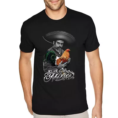 Mens Revolution Tequila Mariachi Zapata Skull Day Dead Muertos Mexican T-Shirt • $19.49