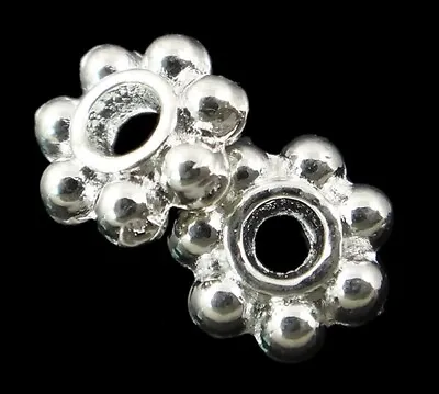 £2.39 • Buy 🎀 SALE 🎀 100 Silver Daisy Flower 6mm Spacer Beads For Jewellery Making