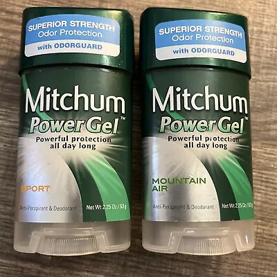 2 Vintage Mitchum Power Gel Men Anti-Perspirant Deodorant Mountain Air/ Sport • $22