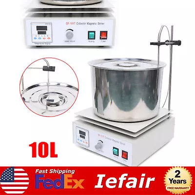 10L Thermostatic Magnetic Stirrer With Hot Plate Digital Heating Lab Mixer  • $275