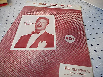 Guy Mitchell My Heart Cries For You 1950 Photo Sheet Music • $4.99