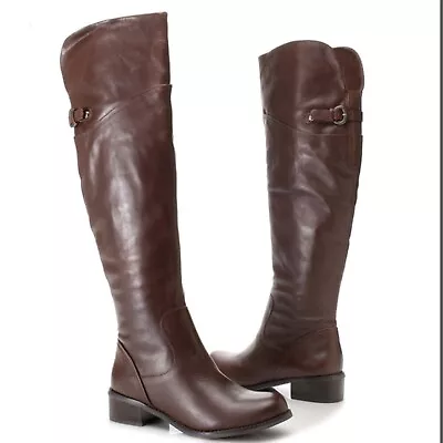 Matisse Sicoya Brown Leather Knee High Riding Boots • $25