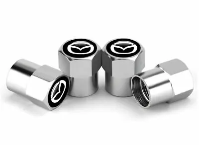 4x Silver Hex Metal Alloy Tire Air Valve Stem Cap Fits Most Mazda Cars & SUVs  • $8.68