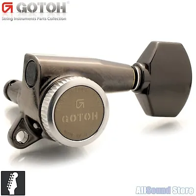 Gotoh SG381-07 MGT 6 In-Line MAGNUM LOCK TRAD Locking Tuners 16:1 - COSMO BLACK • $87.99