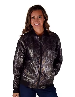 Cowgirl Tuff Western Jacket Womens Snakeskin Print Zip Black 100733 • $129.94