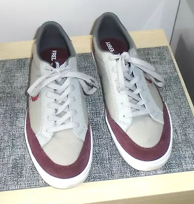 Grey/burgundy Casual Trainer Shoes Fred Perry UK Size 11 • £17.50