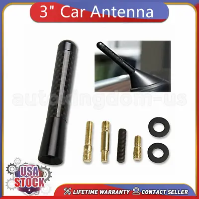 Car Antenna Carbon Fiber Radio FM 3inches Antena Black Kit Screw Universal US • $5.85