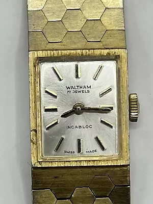 Vintage Waltham 17 Jewels Incabloc Swiss Wristwatch Untested For Parts 16.9mm • £23.99