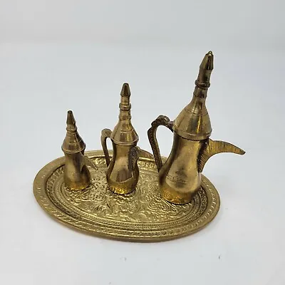  India Mini Brass Tea Pots With Tray Brass B1  • $19.08