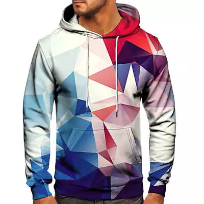 Men's Jacket 3D Creative Printing Casual Men's Long Sleeved Hooded Pullover Swea • $49.99