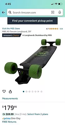 MBS 10001 All-Terrain Drop Deck Longboard - 39  • $125