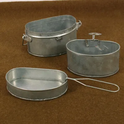 Replica  D Shaped Mess Tins 3 Piece British Army 1800's To WW1  BE442 • $45.99