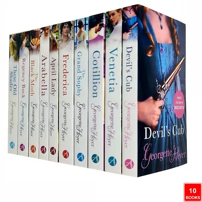 £22.84 • Buy Georgette Heyer Collection 10 Books Set Devil's Cub, Venetia, Cotillion, Frederi