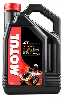 Motul 104104 7100 4T Synthetic Motorcycle Oil 20W-50 4 Liter 4 Stroke • $62.80