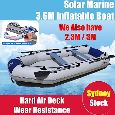 $699 • Buy 2.3m/3m/3.6m Inflatable Boat Dinghy With Hard Air-Deck Fishing Boat Pontoon Raft