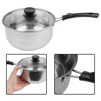 Large Stainless Steel Soup Pot With Glass Lid Great For Cooking And Serving • $27.19